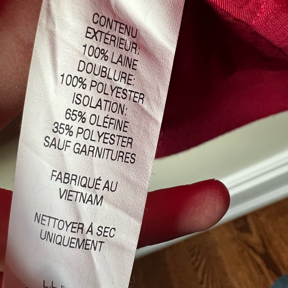 LL BEAN Classic Lambswool Duffel Coat Hooded  Toggle  Thinsulate Italy Long 16 - Picture 9 of 10